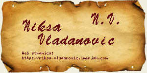 Nikša Vladanović vizit kartica
